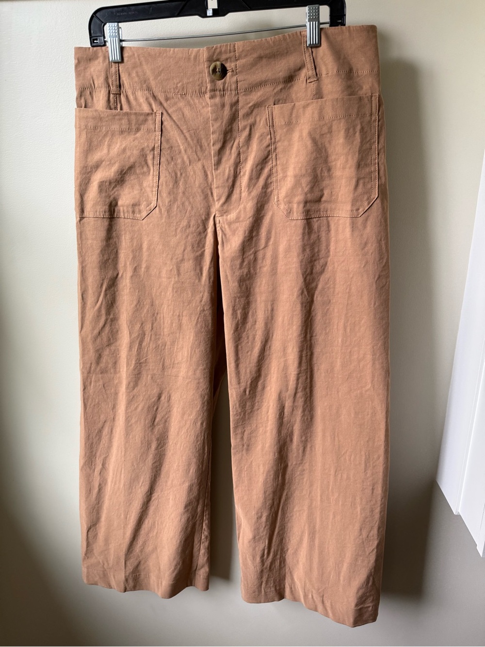 MAEVE ANTHROPOLOGIE Colette Patch Pocket Wide Leg Pants Linen Cotton Sailor 32 P